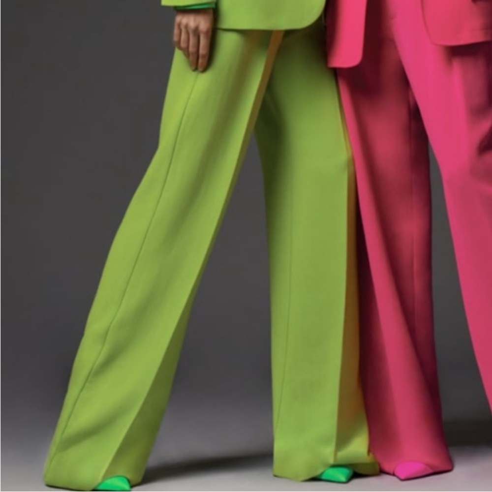 Zara Lime Green Wide-Leg Pants